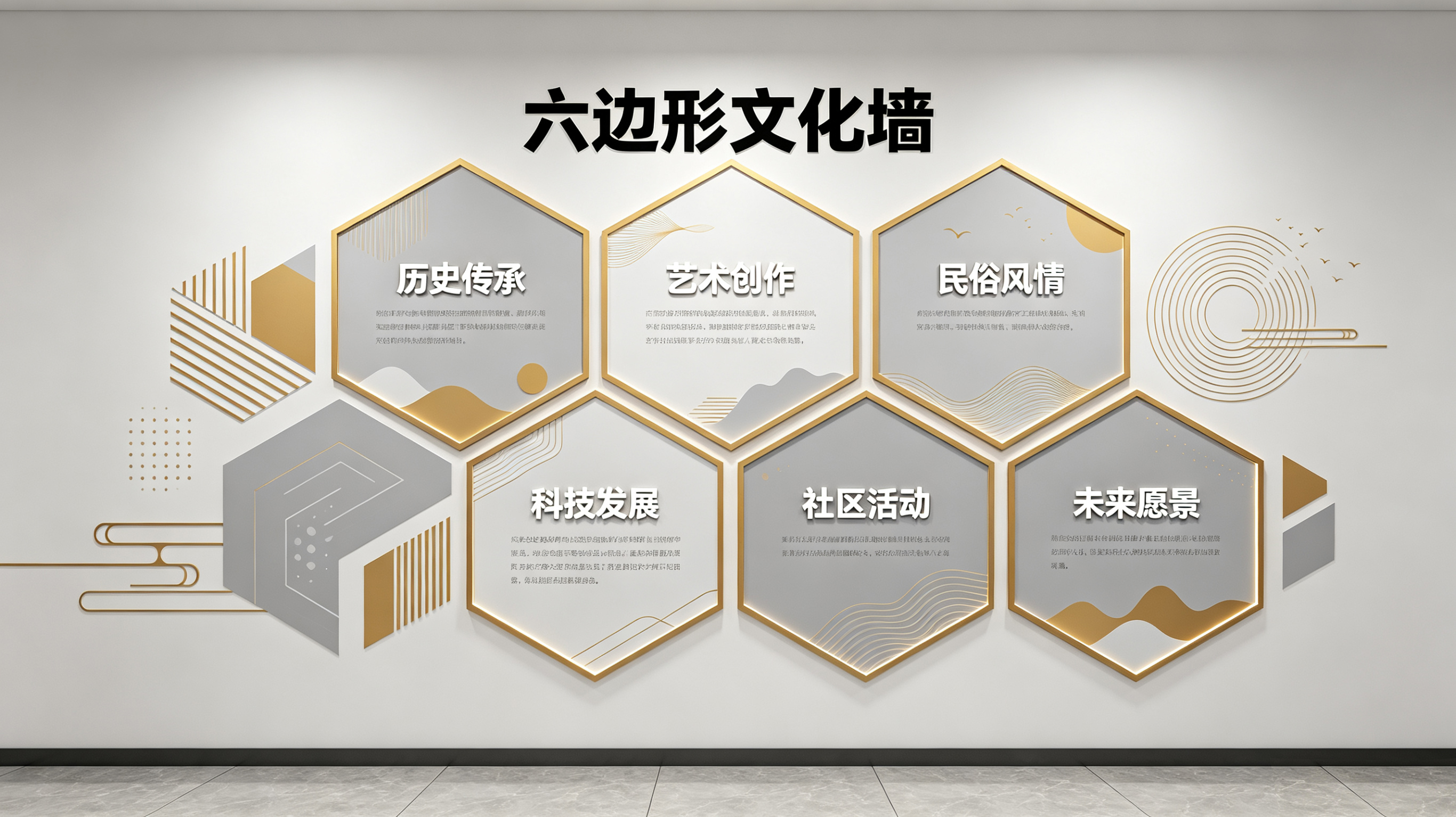 合肥企业文化墙 | 六边形信息美学